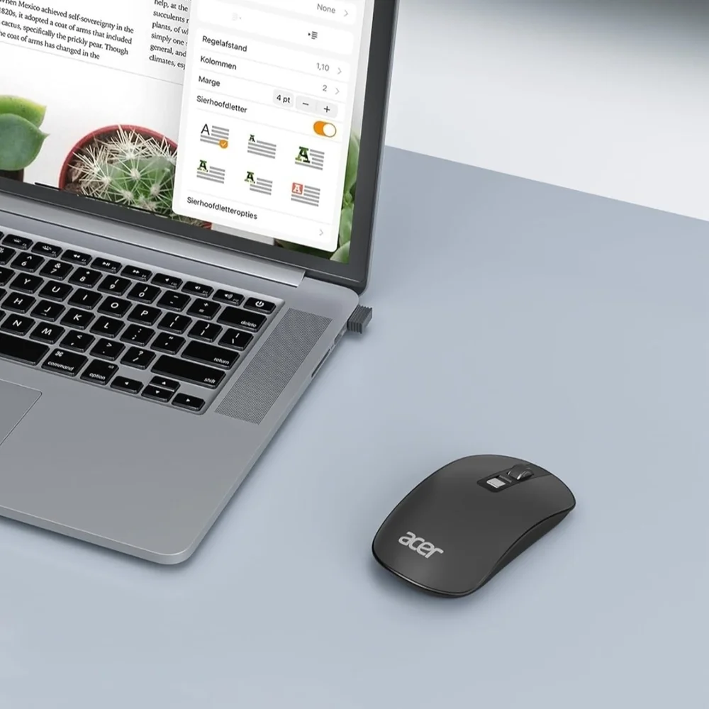 Acer Wireless Mouse, 2.4G Slim Portable Computer Mouse with USB Receiver